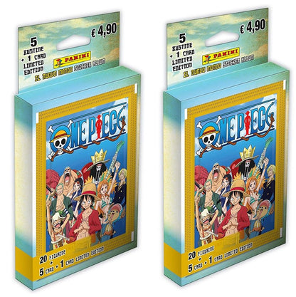 One Piece Sticker Panini 2Pack Blister 10 Bustine + 2 Card Limited Da Collezione