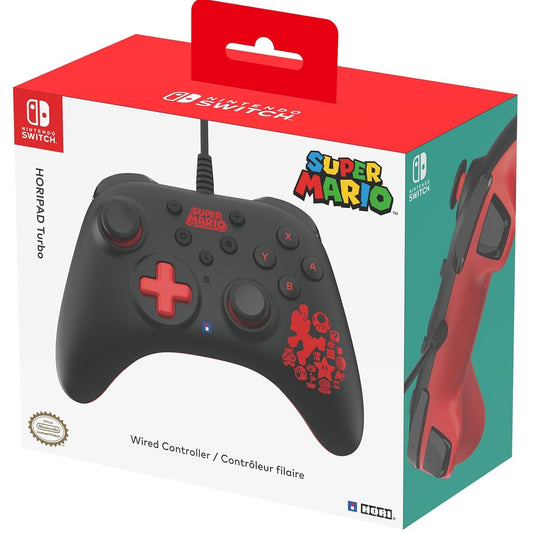 Hori Switch Controller Wired Horipad Turbo Mario Cablato Per Switch e OLED