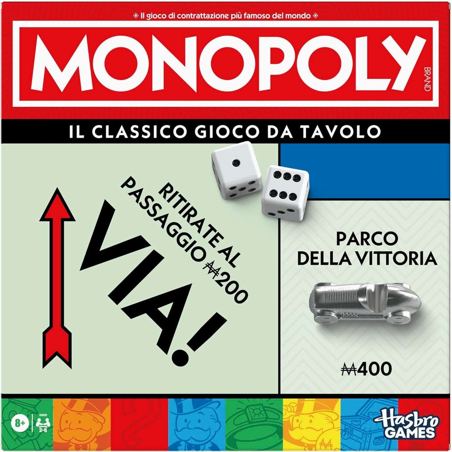 Hasbro Games Monopoly Gioco da Tavolo Ideale per Famiglia e Amici - 2-6 Giocatori