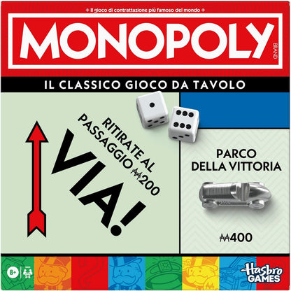 Hasbro Games Monopoly Gioco da Tavolo Ideale per Famiglia e Amici - 2-6 Giocatori