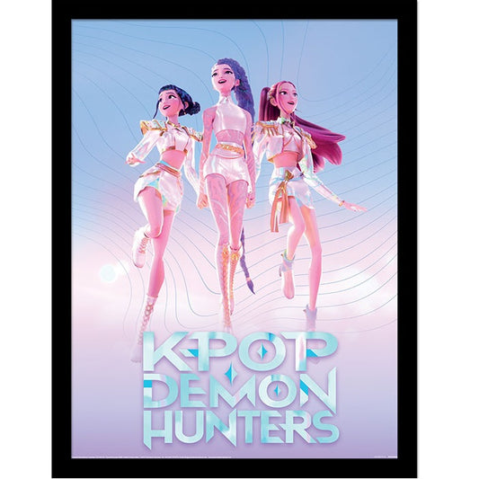 KPop Demon Hunters Trio Framed Cornice Quadro Collector Print 30x40cm