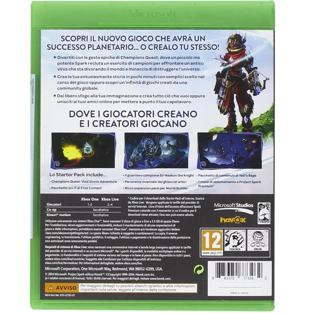 Project Spark Xbox One - Gioco Pal Italiano Xbox One Da Collezione