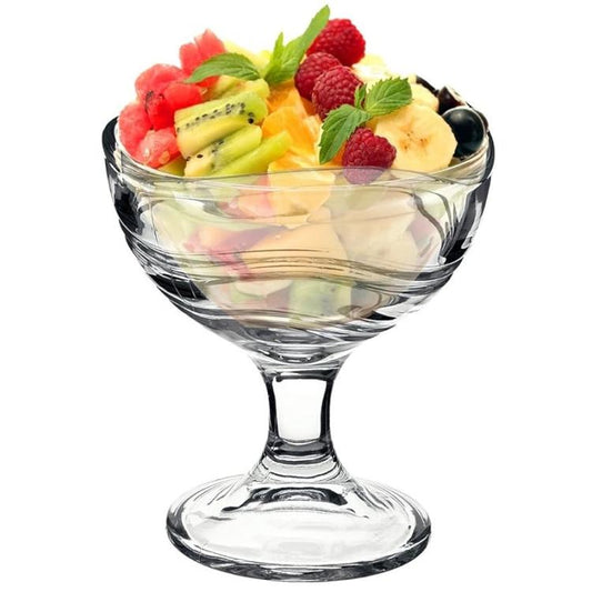 Set 6Pz Coppette Gelato In Vetro Navona 6 Pezzi Bicchieri Da 180Ml Coppa Dessert