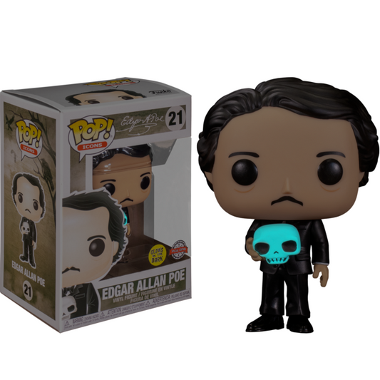 Funko Pop ! Icons Edgar Allan Poe (21) Teschio Skull Special Glow In The Dark