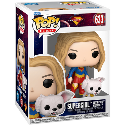 Funko Pop! Heroes DC Studios: Supergirl (633) Supergirl with Puppy Krypto - Vinyl Figure 9cm