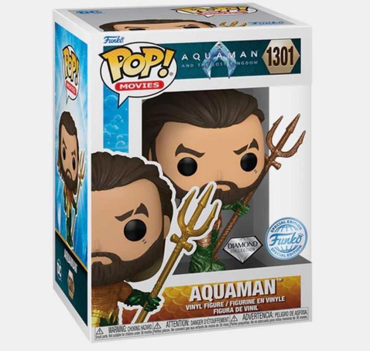 Funko Pop ! Movies Aquaman And Lost Kingdom -(1301) Acquaman Diamond Glitter Exm