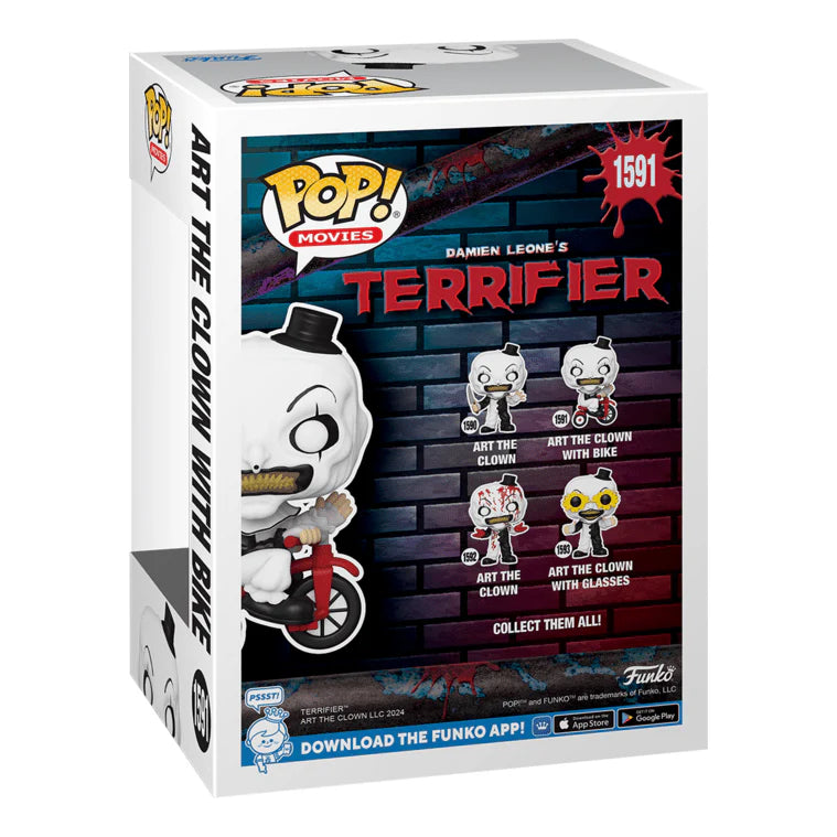 Funko Pop ! Movies Terrifier - (1591) Art The Clown W/ Bike Figure Horror