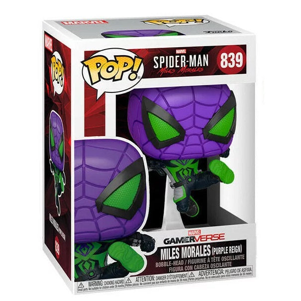 Funko Pop ! Spider-Man Miles Morales - (839) Purple Reign Figure Vinyl 9Cm