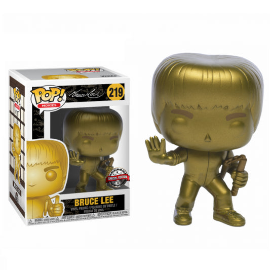 Funko Pop Movies Bruce Lee 219 Bruce Lee Gold Special Edition Vinyl Figure Nuovo