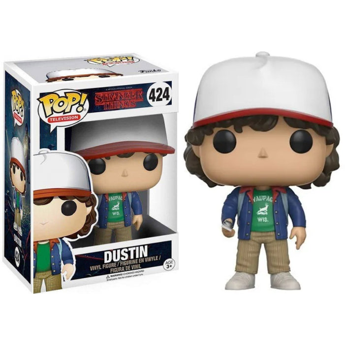 Funko Pop ! Television Stranger Things S1 - (424) Dustin Figure Vinyl 9Cm Nuovo
