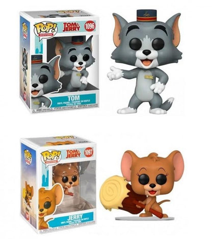 Funko Pop ! Tom & Jerry Bundle Jerry 1097 + Tom 1096 Vinyl Statuetta Nuovo
