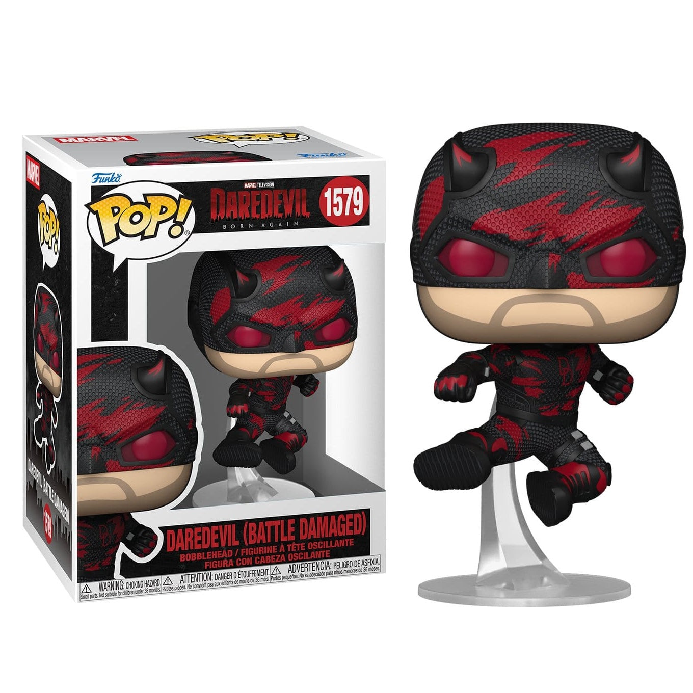 Funko Pop Marvel Daredevil Born Again (1579) Daredevil (Battle Damaged) Figure 9cm