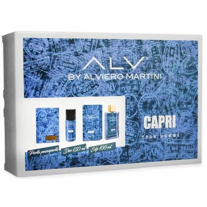 Alviero Martini Cofanetto Capri Eau de parfum 100ml+Deodorante+Portapassaporto