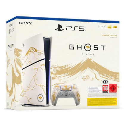 Sony Console PS5 Playstation 5 (Ghost of Yotei) Limited Edition - Slim 1TB Gold White