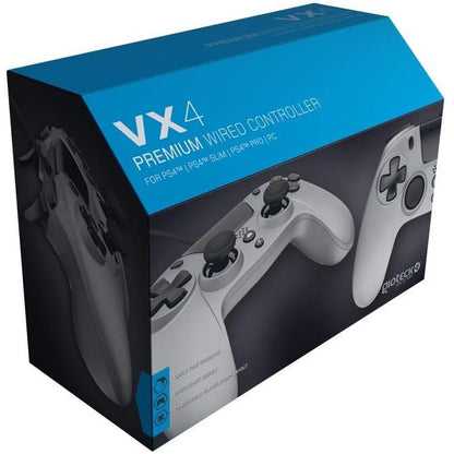 Gioteck Vx4 Premium Wired Controller Ps4/Pc Joystick Cablato Gamepad Titanium