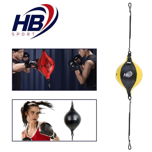 Hb Palla Tesa Sacco Boxe Elastico Colpitore Taekwondo Speed Ball Pugilato Giallo