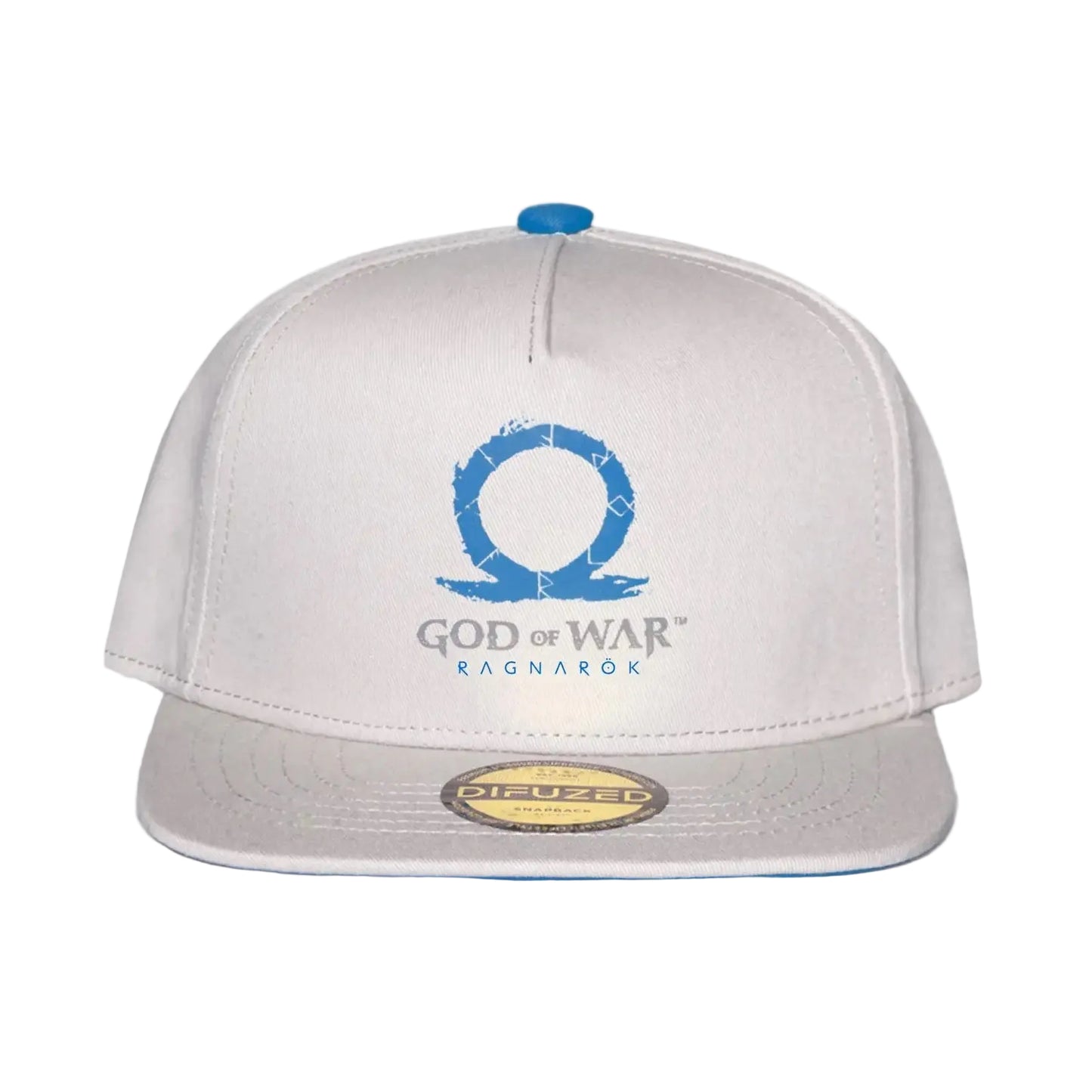Difuzed - God of War (Ragnarok) Logo Ufficiale Strapback/Snapback - Berretto Cappello con Visiera Dritta Cappellino Stile Basket/Baseball Cap Grigio