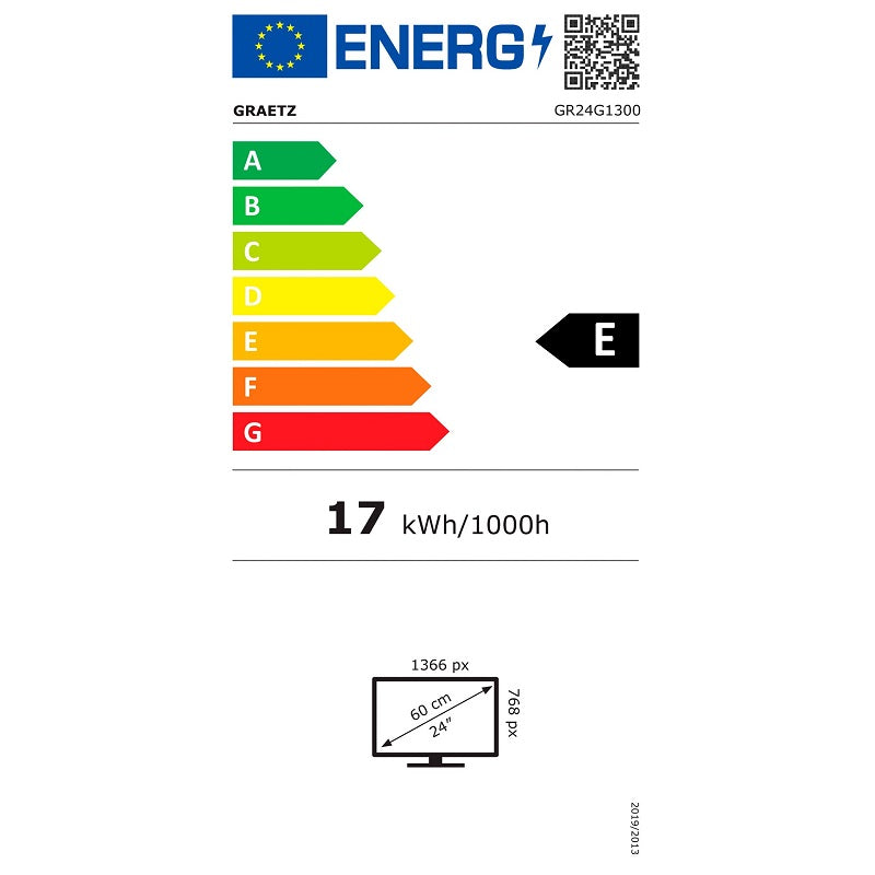 Graetz Smart Tv 24" HD Led Google Tv - DVB-T2-S2-C (220v / 12v con Cavo incluso) CI+ - 2 Telcomandi con Funziona Vocale - Ideale per Camper Barca Hotel - GR24G1300