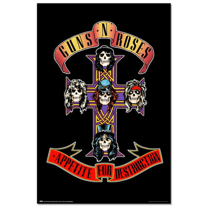 Maxi Poster Rock (Guns n' Roses) gadget Musica regalo, decorazione parete Incorniciabile 91x61 cm
