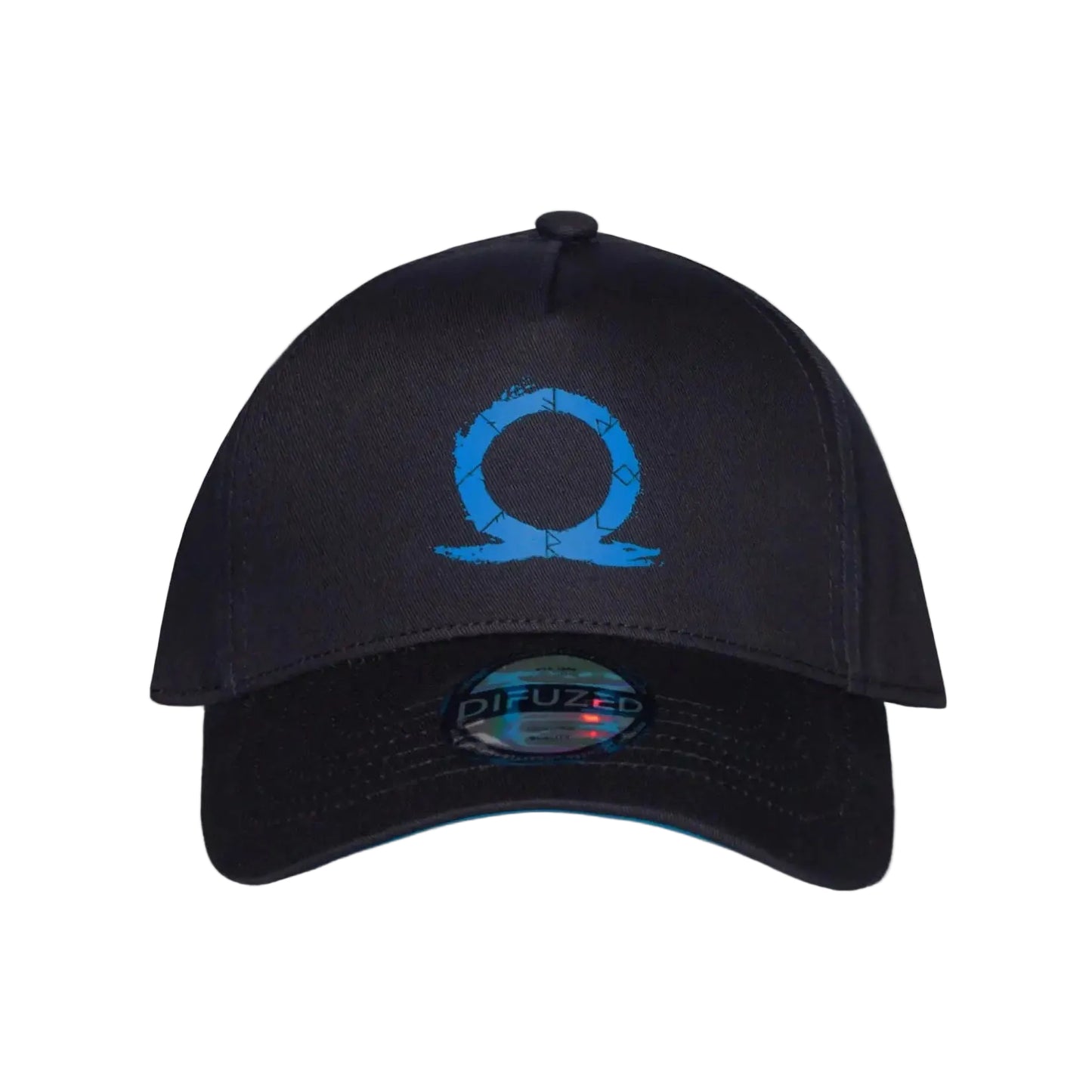 Difuzed - God of War (Ragnarok) Logo Ufficiale Strapback/Snapback - Berretto Cappello con Visiera Curva Cappellino Stile Basket/Baseball Cap Nero