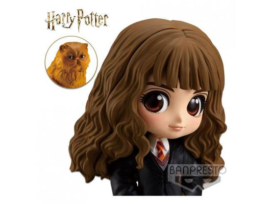 BANPRESTO Q POSKET HARRY POTTER HERMIONE GRANGER WITH CROOKSHANKS STATUA 14CM