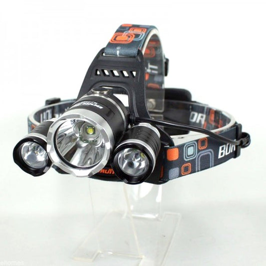 Torcia Lampada Frontale Led Ricaricabile 3 Led 5000 Lumen Cree T6 R5 Testa Casco