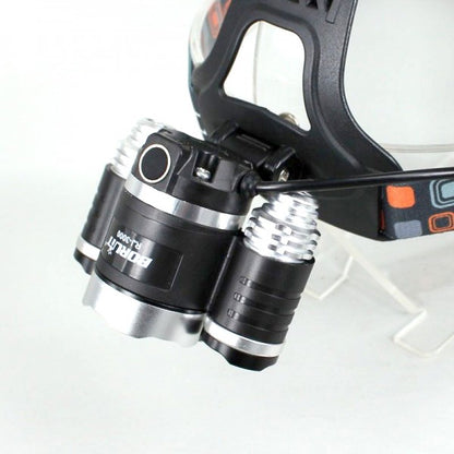 Torcia Lampada Frontale Led Ricaricabile 3 Led 5000 Lumen Cree T6 R5 Testa Casco