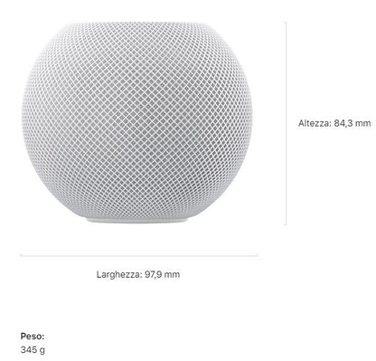 APPLE HOMEPOD MINI SPACE WHITE SIRI ASSISTENTE VOCALE SPEAKER BIANCO MY5H2SM/A