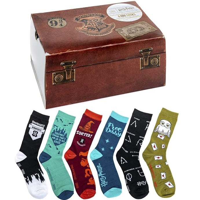 Paladone Harry Potter Calzini (6X Odd Socks) 3 Paia Calze 36-41 Unisex Gift Box
