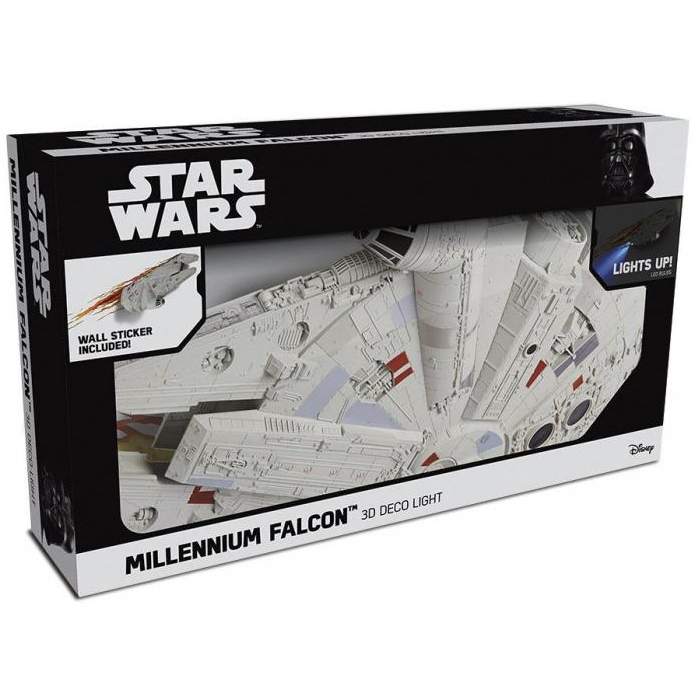 Star Wars Millennium Falcon Lampada Da Parete 3D Light FX LED Luce Notturna 35 Cm
