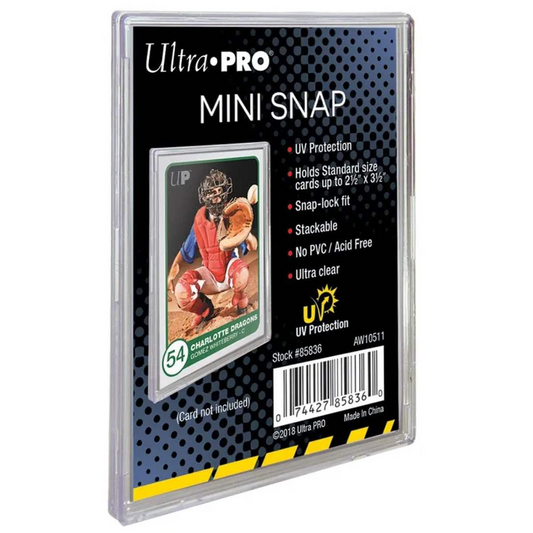 Ultra Pro UV Mini Snap Card Holder Trasparente 63,5 x 88,9 mm – Protezioni Rigide per Carte