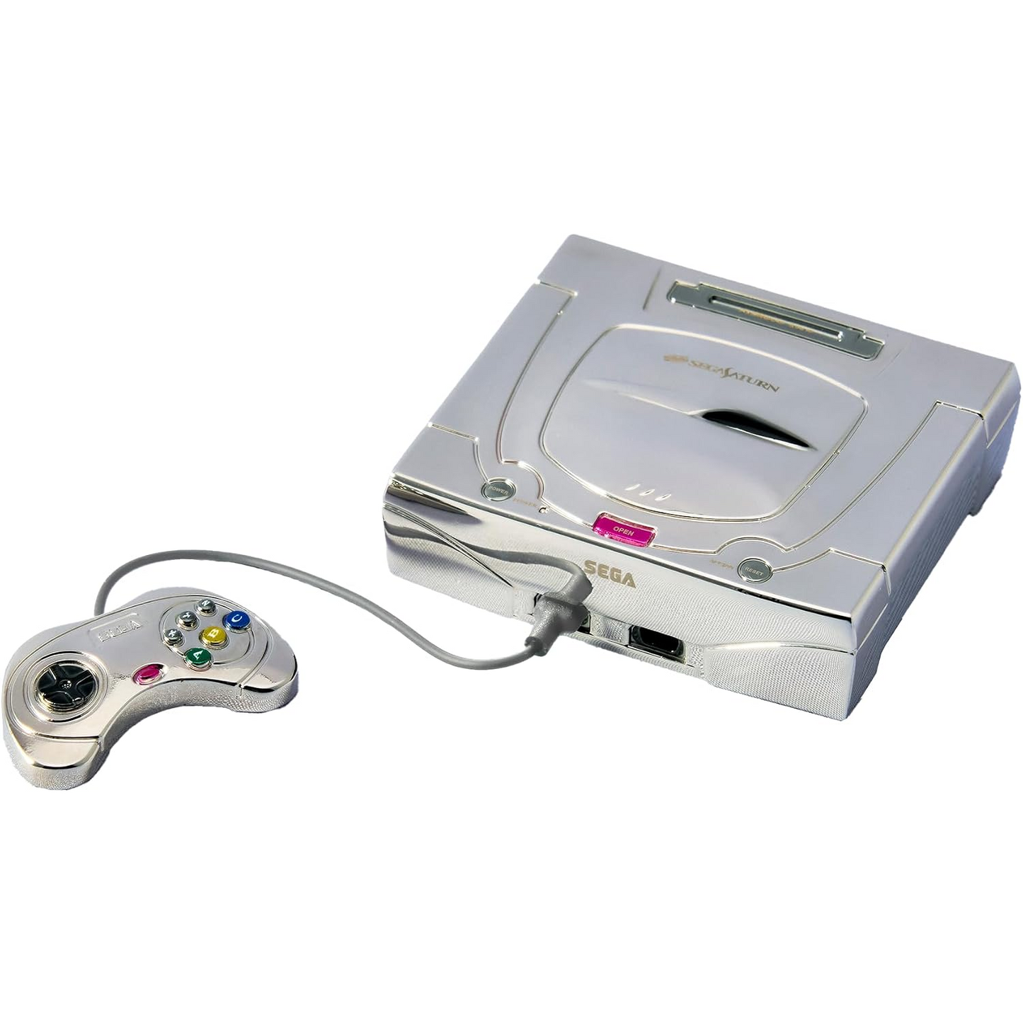 Square Enix Sega: Sega Saturn (White) Bright Arts Gallery Series - Replica Figure in Metallo con Controller 4,2 cm