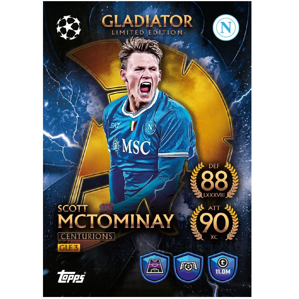 Topps Match Attax UEFA Champions League 2025/26 Gladiators Centurions Mega Tin Box Carte Calcio