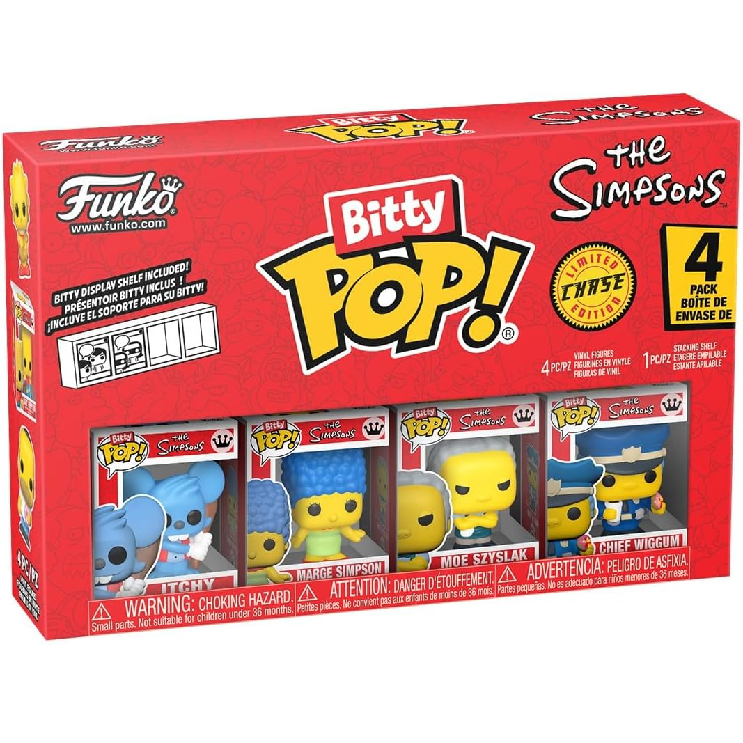 Funko Bitty Pop! The Simpson (4 Pack) w/ Bitty Display Chase Edition - Mini Vinyl Figure 2cm
