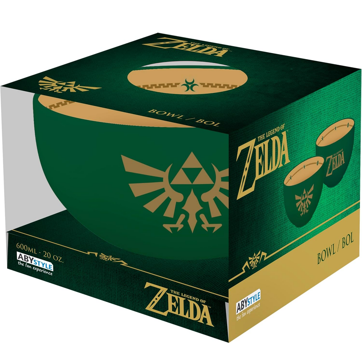 ABYstyle - Ciotola Ramen THE LEGEND OF ZELDA - Hylian Crest- Ramen Bowl 600 ml - Ciotola Cucina Giapponese - Cardboard box