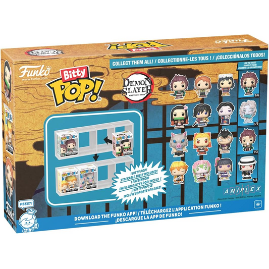 Funko Bitty Pop! Demon Slayer (4 Pack) w/ Bitty Display Chase Edition - Mini Vinyl Figure 2cm