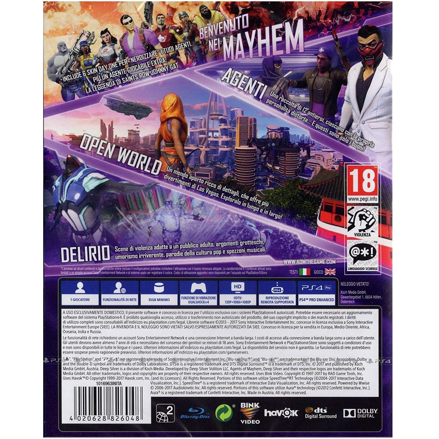 Agents Of Mayhem Day One Edition Ps4 Videogioco Playstation 4 PAL Italiano