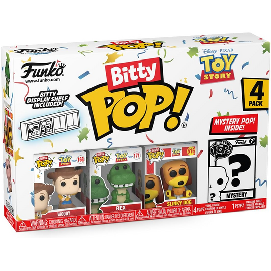 Funko Bitty Pop! Toy Story (4 Pack) w/ Bitty Display & Mystery Pop - Mini Vinyl Figure 2cm