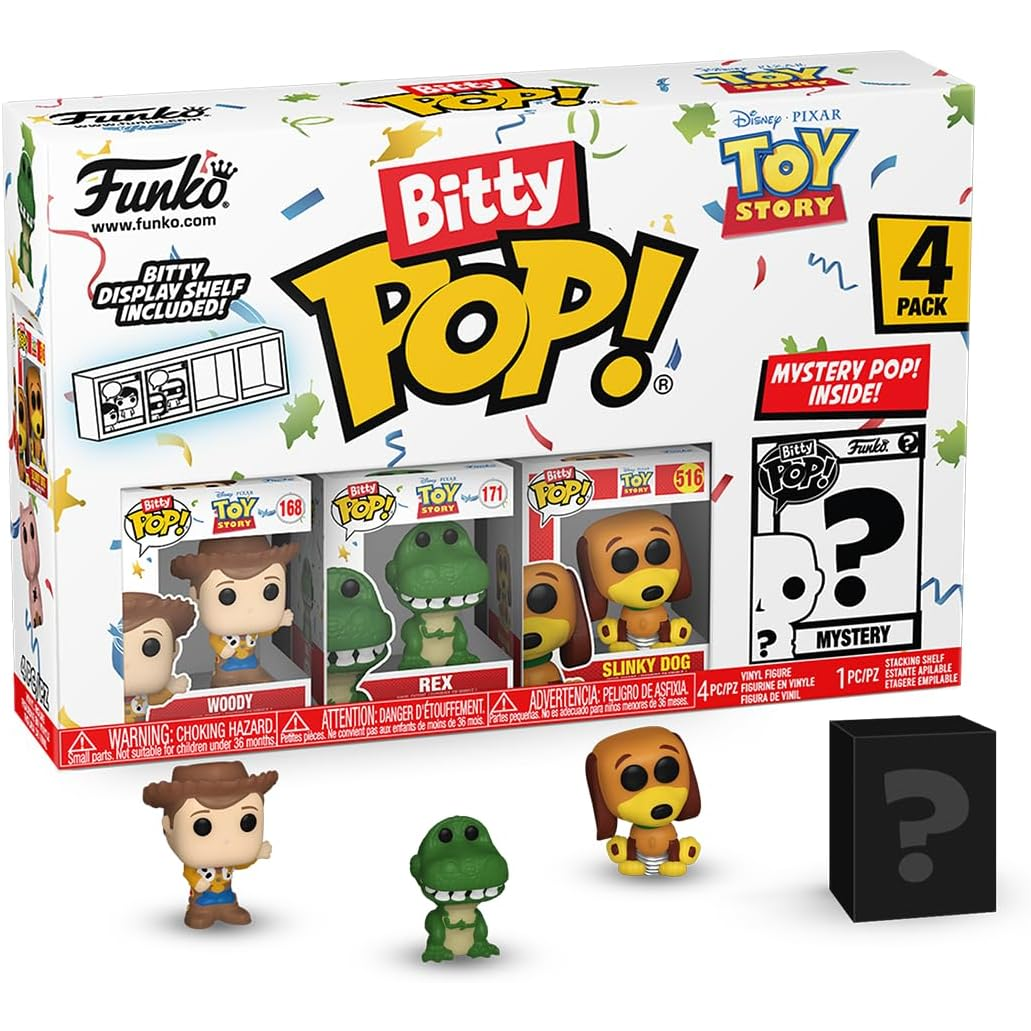 Funko Bitty Pop! Toy Story (4 Pack) w/ Bitty Display & Mystery Pop - Mini Vinyl Figure 2cm