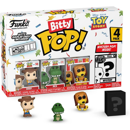 Funko Bitty Pop! Toy Story (4 Pack) w/ Bitty Display & Mystery Pop - Mini Vinyl Figure 2cm