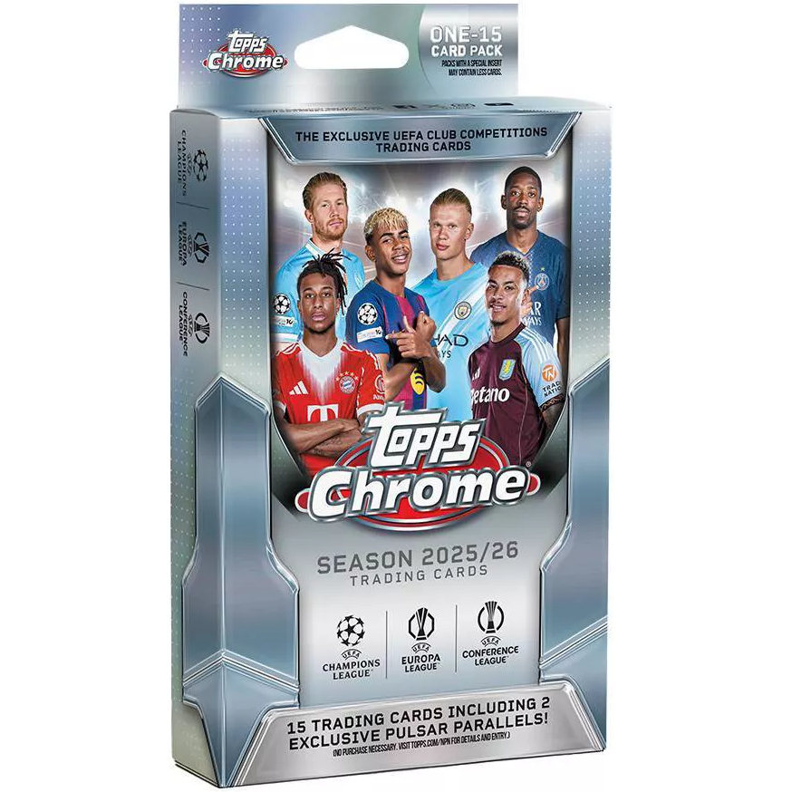 Topps Chrome UEFA Club Competitions 2025/26 Hanger Pack Trading Cards