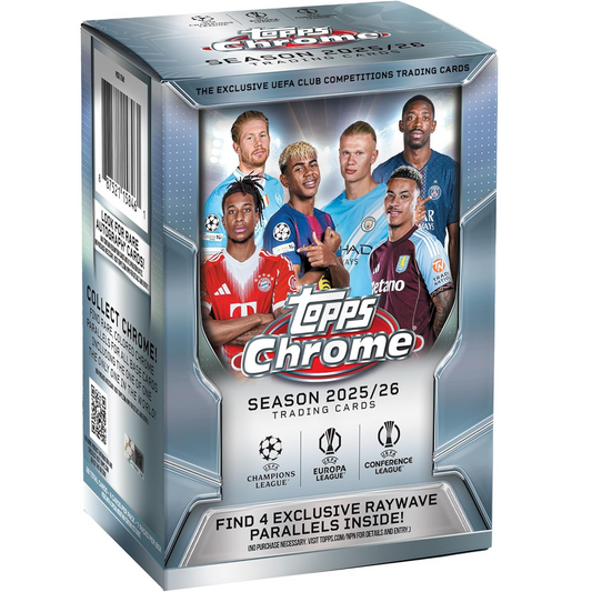 Topps Chrome UEFA Club Competitions 2025/26 Blaster Box Trading Cards Calcio