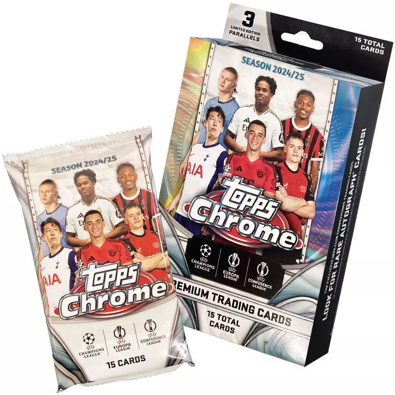 Topps Chrome UEFA Club Competitions 2024/25 Hanger Box Trading Cards