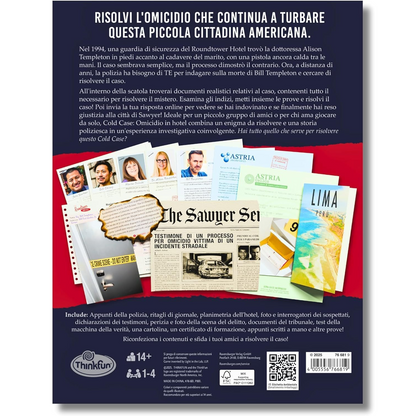 Ravensburger Cold Case 5: Check In Per Un Omicidio Gioco Investigativo Da Tavolo