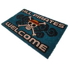 One Piece Zerbino Ingresso All Pirates Welcome Celeste Tappeto Cameretta 40X60Cm