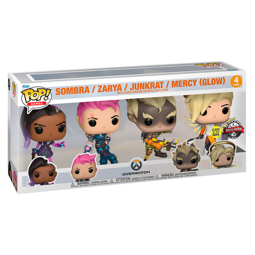 Funko Pop ! Games - Overwatch (4 Pack) Sombra/Zarya/Junkrat/Mercy Special Gitd