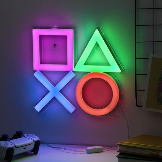 Paladone Lampada A Parete Playstation Led Neon Light Wall Ufficiale Sony Ps4 Ps5