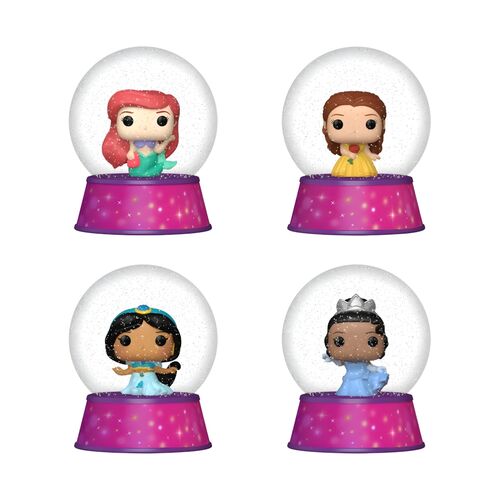 FUNKO Mini Snow Globes Disney Princess (Ariel / Belle/ Tiana / Jasmine) 6cm