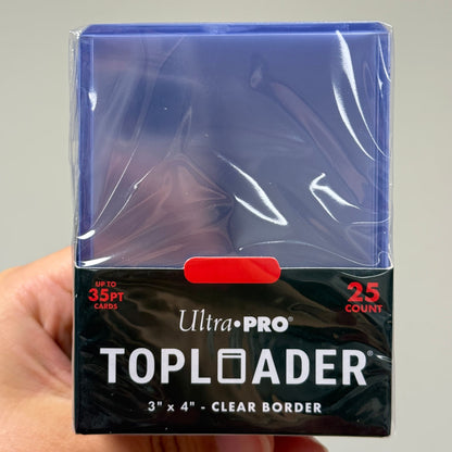 Ultra Pro 25 Toploader Clear Border Premium 3” x 4” –  Protezioni Rigide per Carte