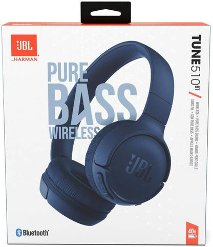 Jbl Cuffie Bluetooth Tune 510Bt On-Ear Pieghevole + Microfono Blue Ricaricabile